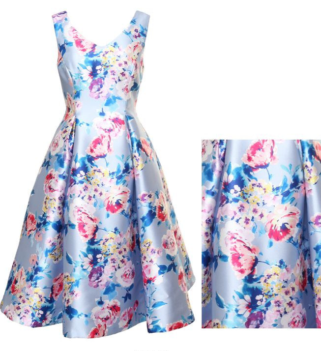 Alex Evenings Lilac Multi Floral Print A-Lin Sleeveless Dress