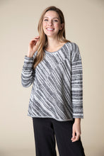 Load image into Gallery viewer, Habitat Mixed Stripe Crew Neck Top In Black or Cobalt
