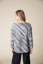 Load image into Gallery viewer, Habitat Mixed Stripe Crew Neck Top In Black or Cobalt
