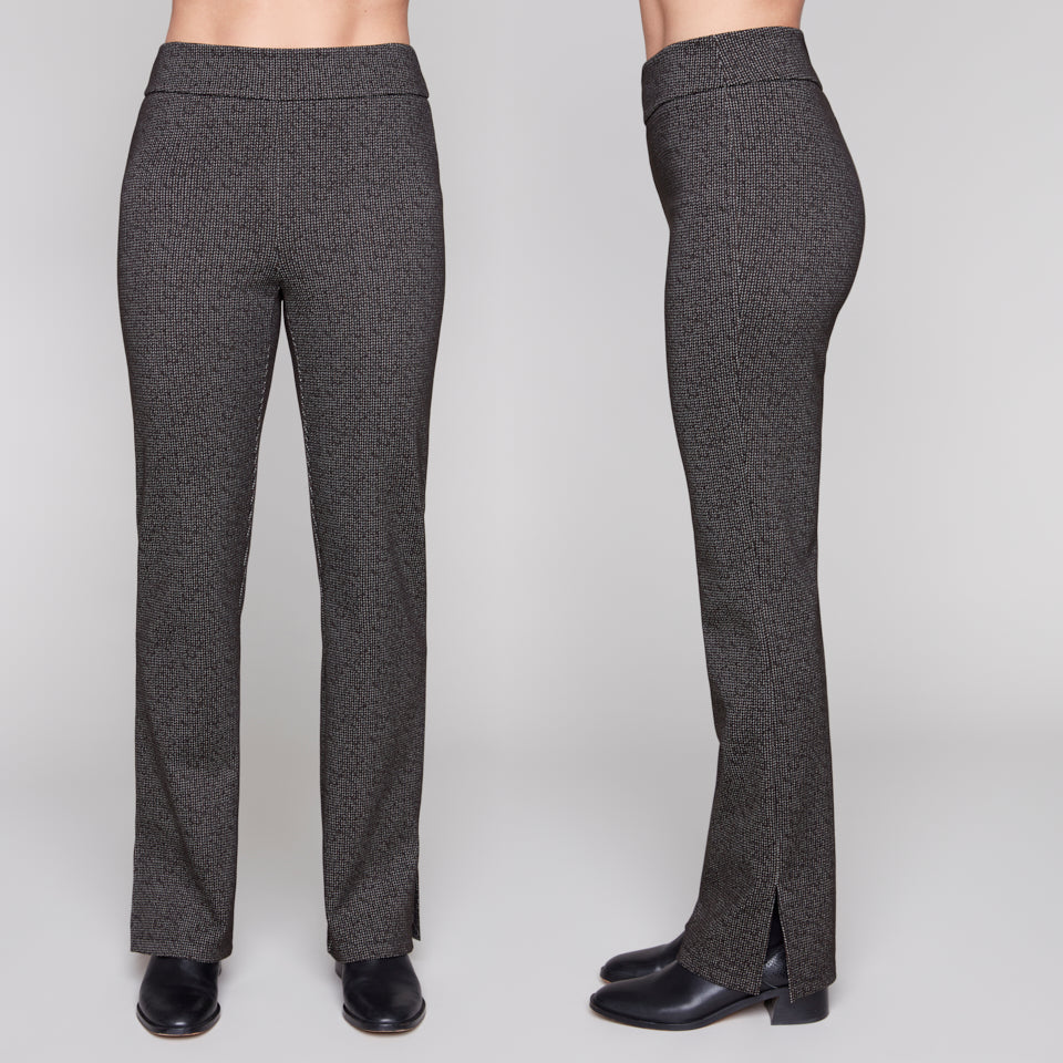 Carre Noir Knit Split Hem Pant
