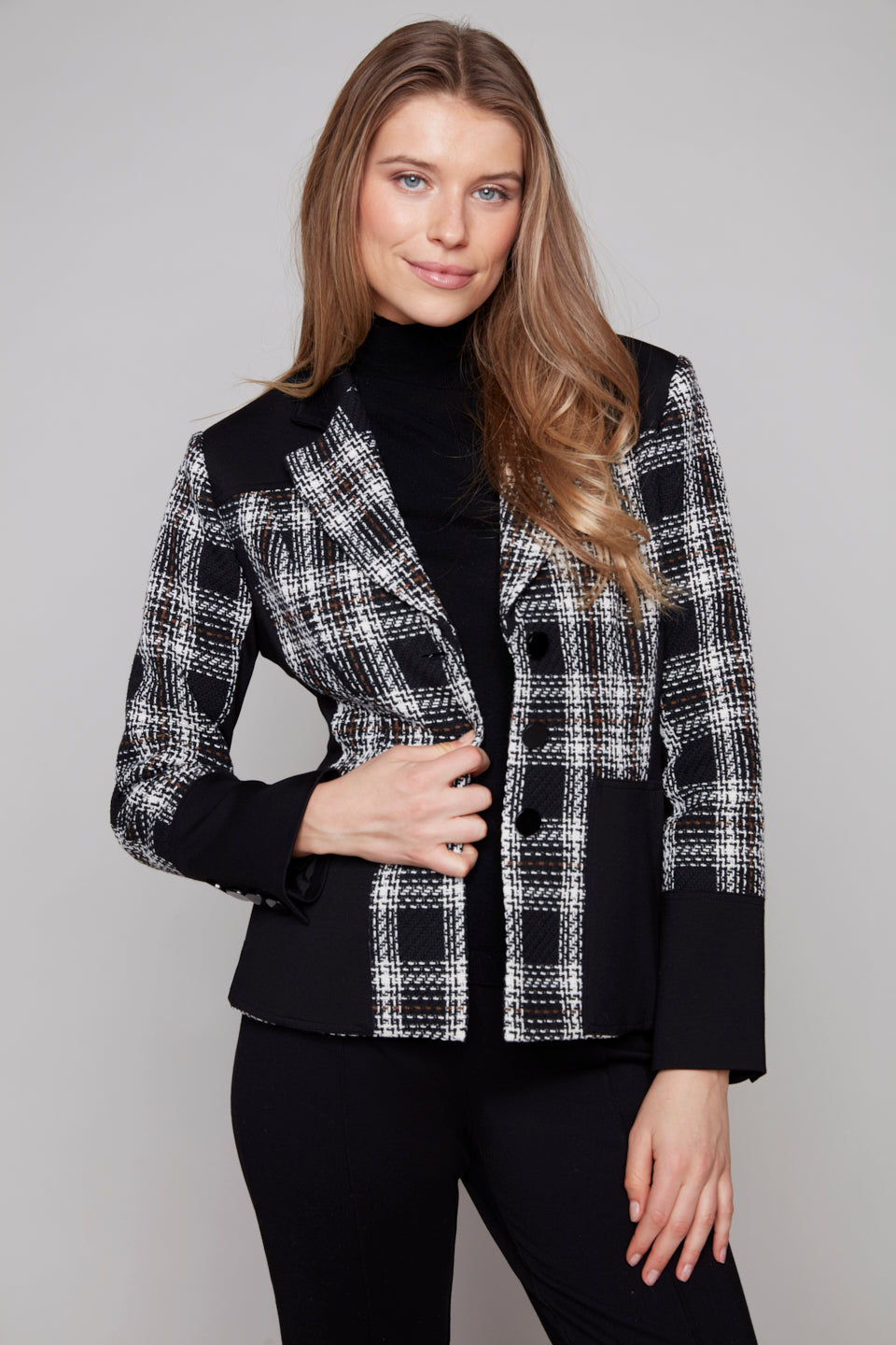 Carre Noir Woven Plaid Jacket