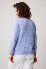 Load image into Gallery viewer, Cotton Country by Parkhurst White Forget-Me-Not Willow Textured Crew Neck Sweater
