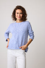 Load image into Gallery viewer, Cotton Country by Parkhurst White Forget-Me-Not Willow Textured Crew Neck Sweater
