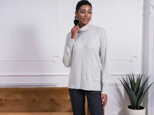 Load image into Gallery viewer, Alison Sheri Mock Neck Sweater with Front Pocket in Blue or Silver
