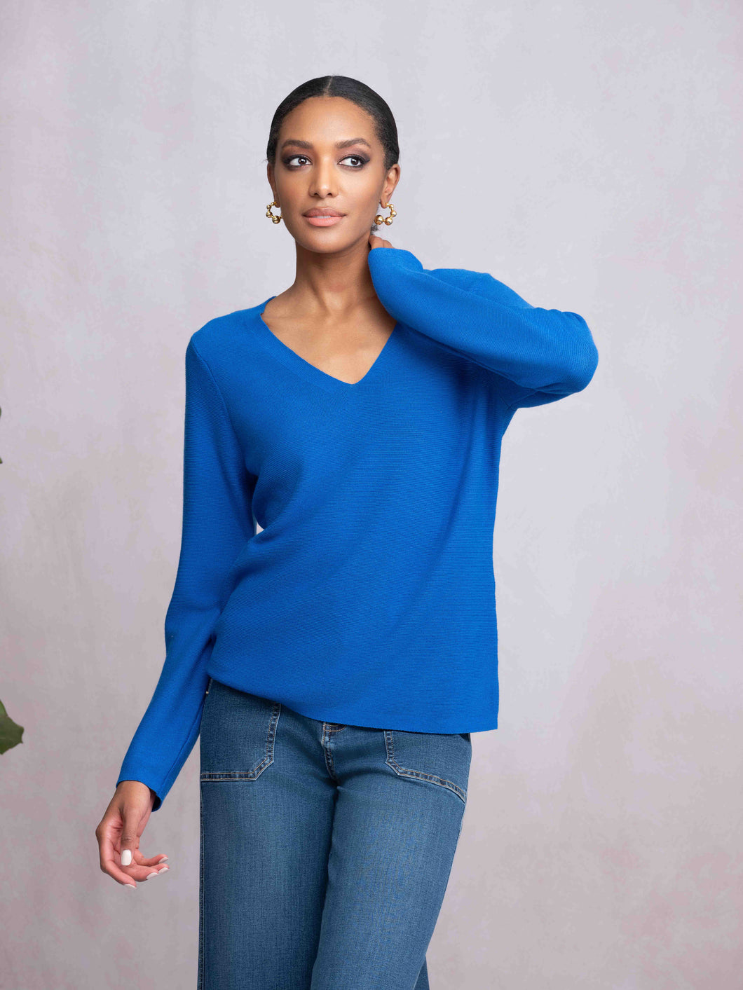 Alison Sheri Pullover V Neck Sweater