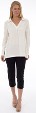 Load image into Gallery viewer, DKR &amp; Co Long Sleeve V-Neck Collared Bubble Gauze Top - 100% Cotton
