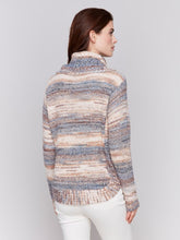 Load image into Gallery viewer, Charlie B Two-Tone Yarn Color Cowl-Neck Sweater With Cable Knit Design
