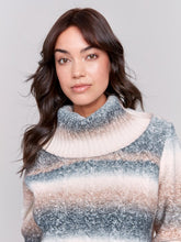 Load image into Gallery viewer, Charlie B Two-Tone Yarn Color Cowl-Neck Sweater With Cable Knit Design
