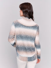 Load image into Gallery viewer, Charlie B Two-Tone Yarn Color Cowl-Neck Sweater With Cable Knit Design
