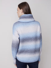 Load image into Gallery viewer, Charlie B Denim Ombre Round Neck Long Sleeve Scarf Sweater
