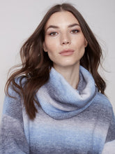 Load image into Gallery viewer, Charlie B Denim Ombre Round Neck Long Sleeve Scarf Sweater
