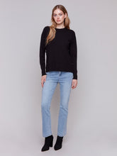 Load image into Gallery viewer, Charlie B Pullover Long Sleeve Crew Neck Sweater With Side Button Detail
