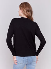 Load image into Gallery viewer, Charlie B Pullover Long Sleeve Crew Neck Sweater With Side Button Detail
