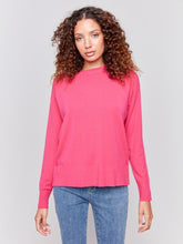 Load image into Gallery viewer, Charlie B Pullover Long Sleeve Crew Neck Sweater With Side Button Detail
