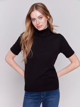 Load image into Gallery viewer, Charlie B Mock Neck Short Sleeve Basic Top in Charcoal, Black, or Ecru
