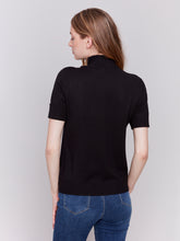 Load image into Gallery viewer, Charlie B Mock Neck Short Sleeve Basic Top in Charcoal, Black, or Ecru
