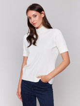 Load image into Gallery viewer, Charlie B Mock Neck Short Sleeve Basic Top in Charcoal, Black, or Ecru
