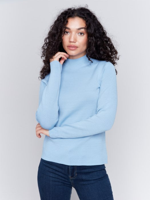 Charlie B H-Frost Reversible Jacquard Mock Neck Sweater