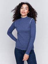 Load image into Gallery viewer, Charlie B H-Frost Reversible Jacquard Mock Neck Sweater
