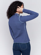 Load image into Gallery viewer, Charlie B H-Frost Reversible Jacquard Mock Neck Sweater
