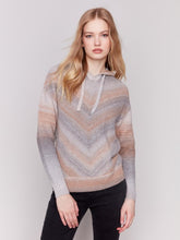 Load image into Gallery viewer, Charlie B Pebbles (Grey, Beige, Rust) Space Dye Yarn Pullover Sweater With Hood
