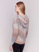 Load image into Gallery viewer, Charlie B Pebbles (Grey, Beige, Rust) Space Dye Yarn Pullover Sweater With Hood
