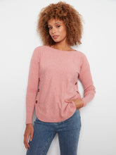Load image into Gallery viewer, Drop Shoulder Sweater with Side Button
