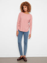 Load image into Gallery viewer, Drop Shoulder Sweater with Side Button
