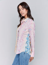 Load image into Gallery viewer, Charlie B Wallpaper Multi Printed Viscose Long Sleeve Button-Up Blouse
