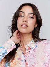 Load image into Gallery viewer, Charlie B Wallpaper Multi Printed Viscose Long Sleeve Button-Up Blouse
