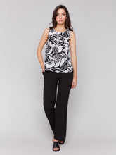 Load image into Gallery viewer, Charlie B Botanical  Printed Sleeveless Crew Neck Popover Viscose Top
