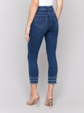 Load image into Gallery viewer, Charlie B Indigo Slim Fit Ankle Jeans with Frayed Detail Hem
