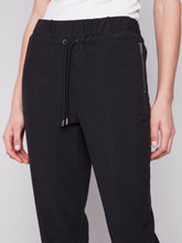 Load image into Gallery viewer, Charlie B Black Techno Pull On Pants with Zipper Pockets
