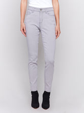 Load image into Gallery viewer, Charlie B Stretch Denim 5 Pocket Soft Skinny Leg Jean in Soft Grey
