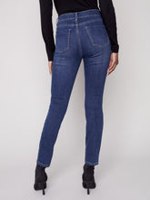Load image into Gallery viewer, Charlie B Indigo Stretch Denim 5-Pockets Pant With Side Zipper Detail At Front Pockets
