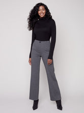 Load image into Gallery viewer, Charlie B Charcoal Flare PDR Plaid Pull-On Pant

