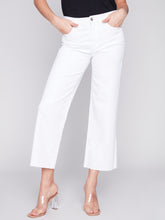 Load image into Gallery viewer, Charlie B White 5 Pocket Wide Leg Raw Edge Jean
