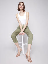 Load image into Gallery viewer, Charlie B Celadon Stretch Twill Slim Pant Narrow Leg With Belt
