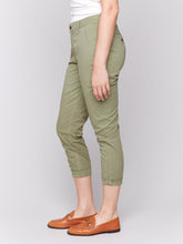 Load image into Gallery viewer, Charlie B Celadon Stretch Twill Slim Pant Narrow Leg With Belt
