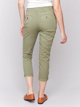 Load image into Gallery viewer, Charlie B Celadon Stretch Twill Slim Pant Narrow Leg With Belt
