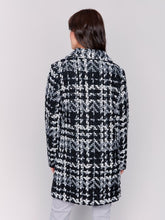 Load image into Gallery viewer, Charlie B Straight Cut Textured Plaid Bouclé Button Front Coat with Patch Pockets in Black &amp; White or Pastel
