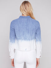 Load image into Gallery viewer, Charlie B Blue Linen Blend Button-Down Jacket

