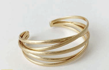 Caracol Metal Large Cuff Bracelet Gold or Silver