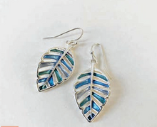 Load image into Gallery viewer, Caracol Hand Painted Leaves Earrings on Hooks
