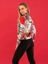 Load image into Gallery viewer, Dolcezza Button Front Short Denim Style Print Jacket
