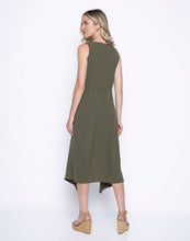 Load image into Gallery viewer, Picadilly Olive Scoop Neck Sleeveless Mid-Length Dress
