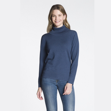 Load image into Gallery viewer, DKR &amp; Co Long Sleeve Turtleneck Sweater with Side Slits on Blush or Blue - Wool Blend
