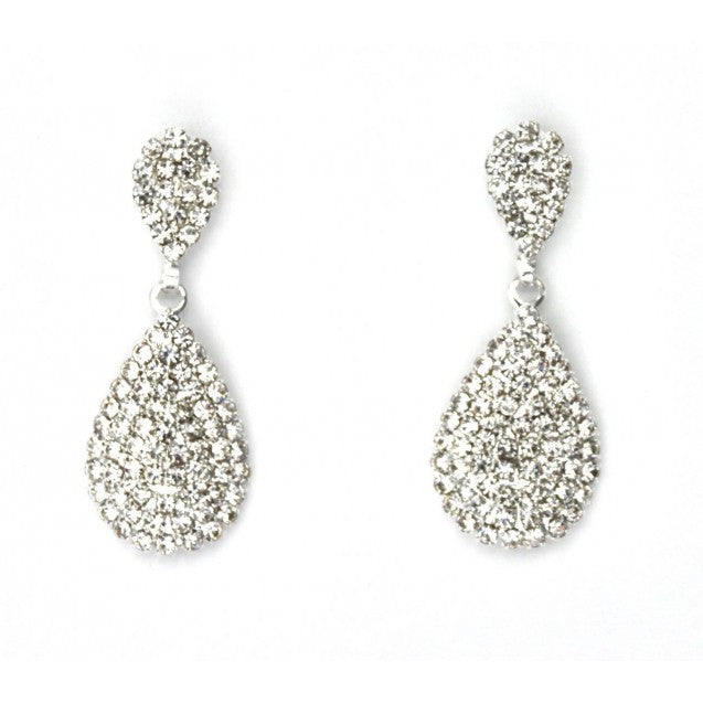 Evershine Clear Crystal Teardrop Dangle Earrings