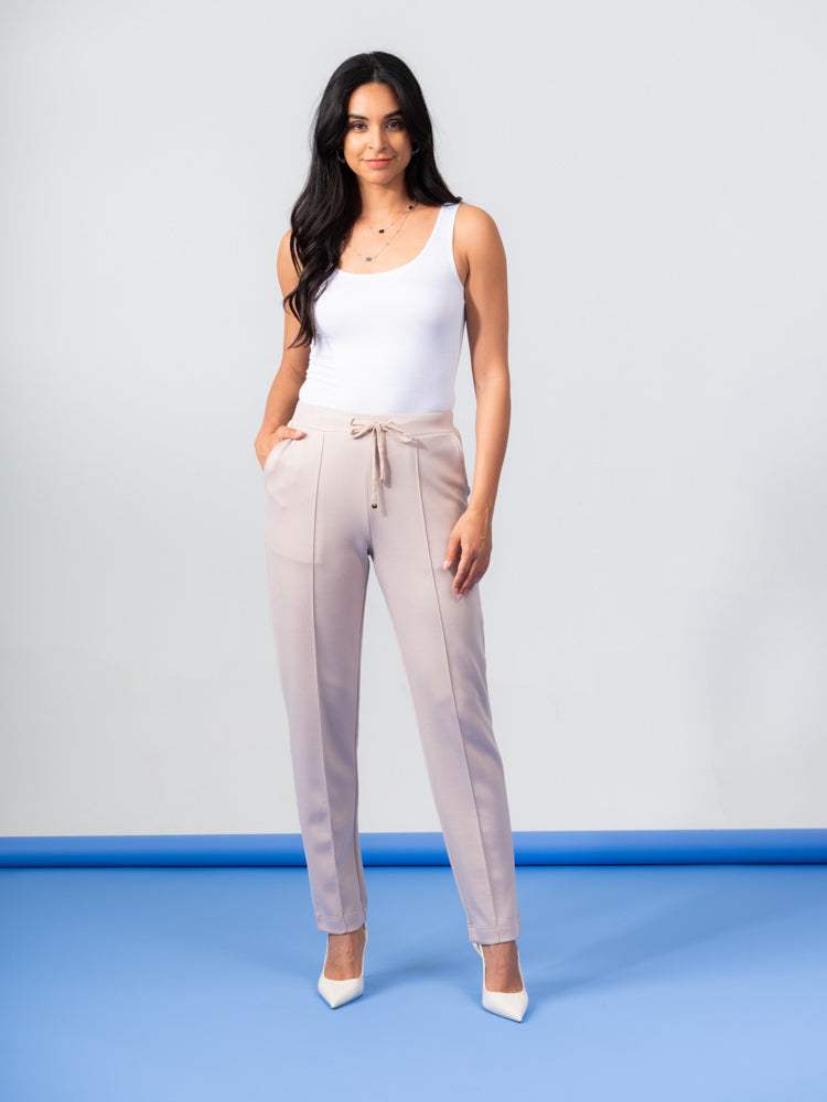 Elena Wang Sand Knit Pants with Drawstring and Pockets