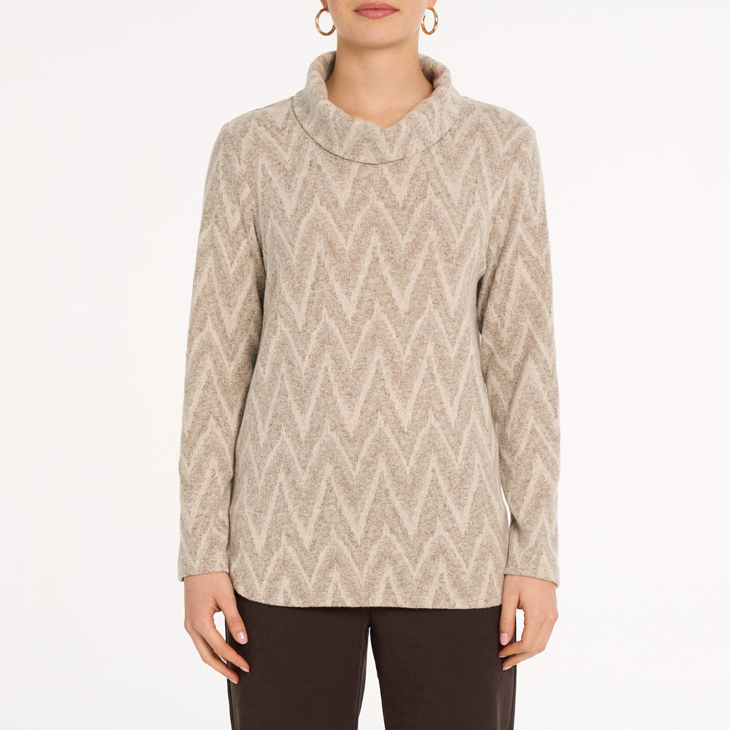 Devia Collection Beige Blend Cowl Neck Sweater